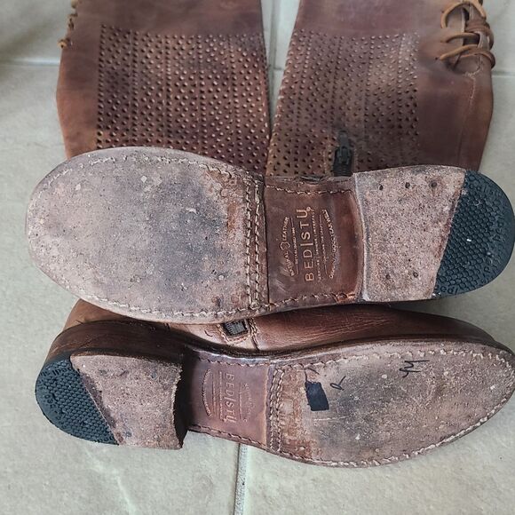 Bed Stu Tall Riding Boots Womens sz 7 Brown Cambridge Distressed Leather Rustic - Picture 10 of 10